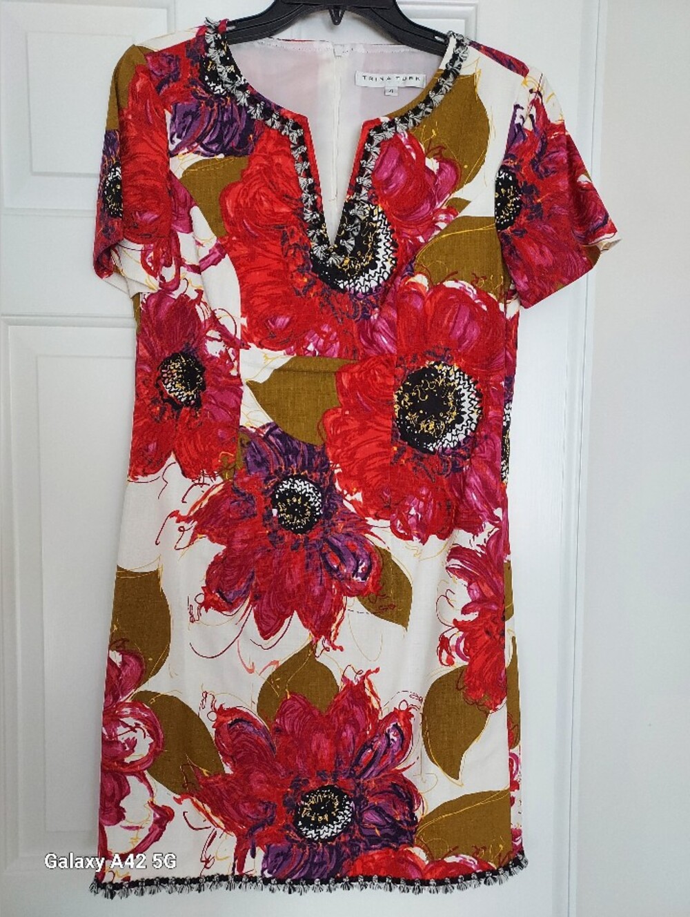 Trina Turk Red Floral Shift Dress
